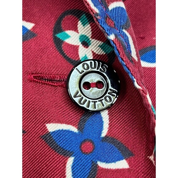 Louis Vuitton Silk Pajama Top Size Italian 38 US 6 Burgundy Luxury Old Money - Picture 6 of 12